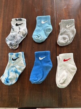 Nike Baby Socks Pack - Blue, Light Blue, Gray, White